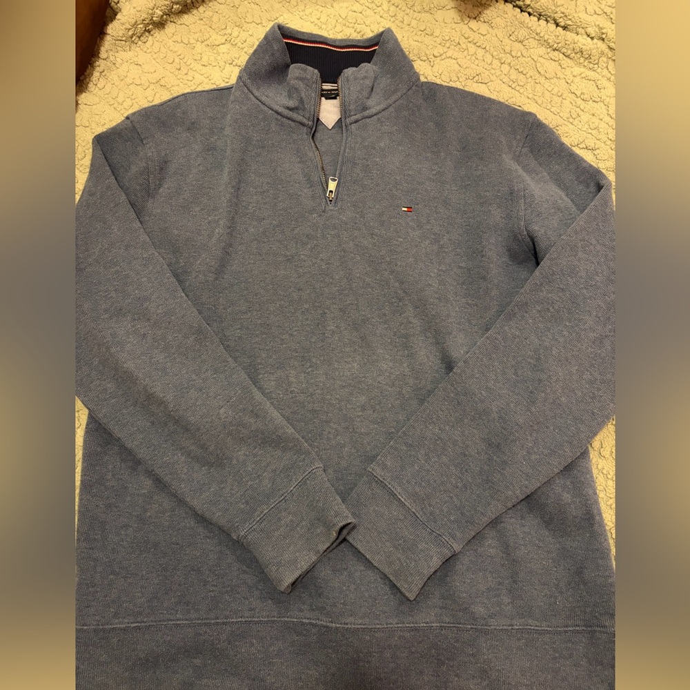 Men's Blue Half-Zip Sweater